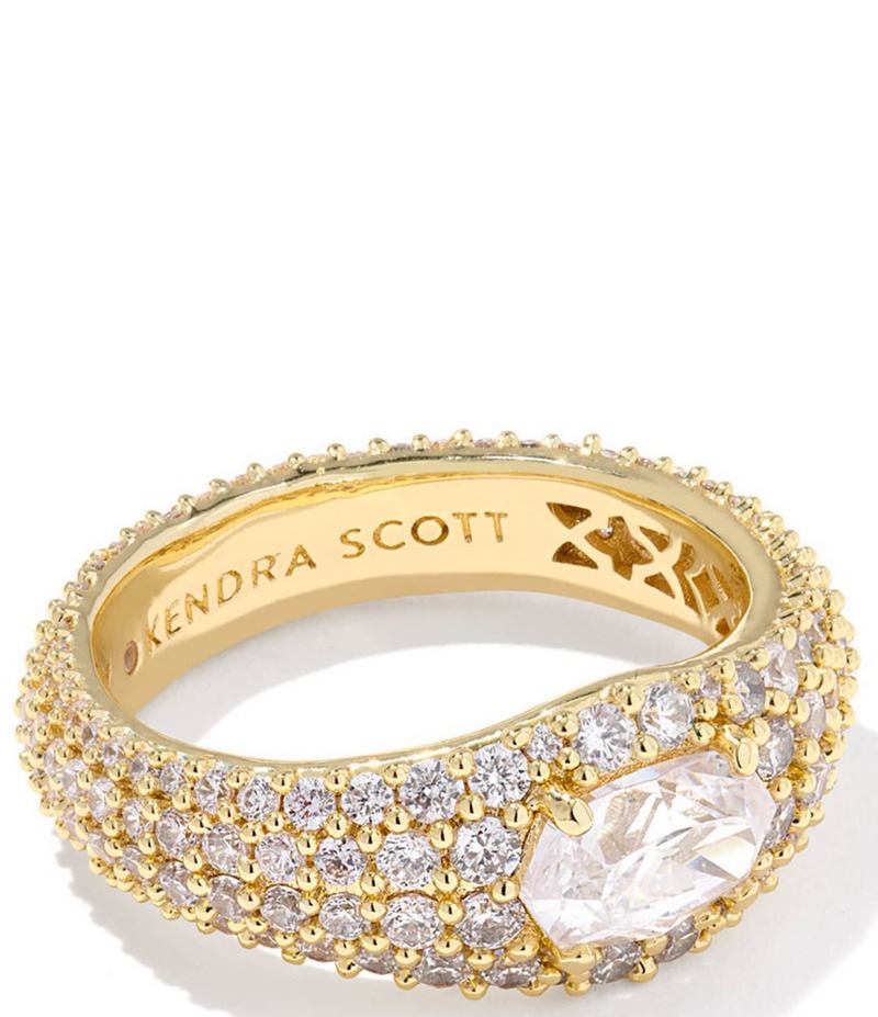 ケンドラスコット レディース アクセサリー 指輪 Kendra Scott Bella Band Ring Gold White CZ ホワイト 21,226円
