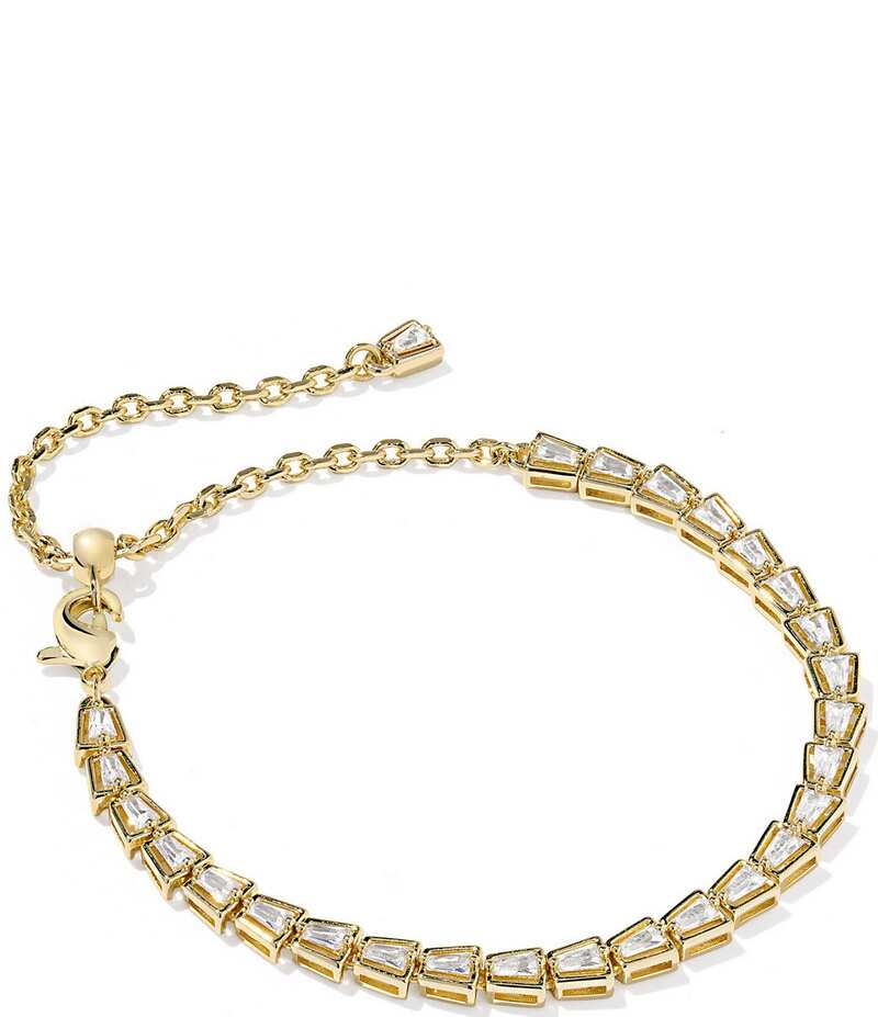 ケンドラスコット レディース アクセサリー ブレスレット・バングル・アンクレット Kendra Scott Bella Tennis Line Bracelet Gold White CZ ホワイト｜ReVida 店
