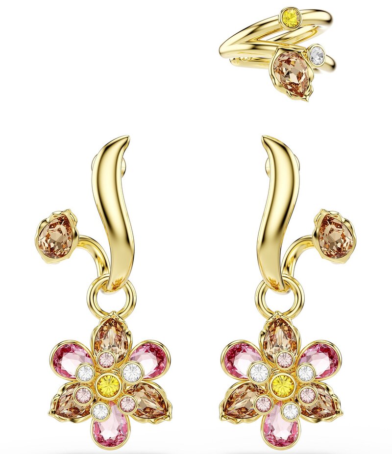 スワロフスキー レディース アクセサリー ピアス・イヤリング Swarovski Idyllia Multicolored Mixed Cut Flower Drop Earrings Pink Multi ピンク|ReVida 店