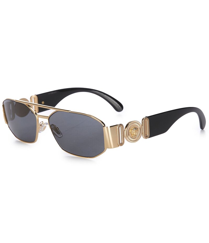 ヴェルサーチ レディース 付属物 サングラス・アイウェア Versace Men\u0027s VE2287 58粍 Navigator Sunglasses Gold/Dark Grey 薄墨色
