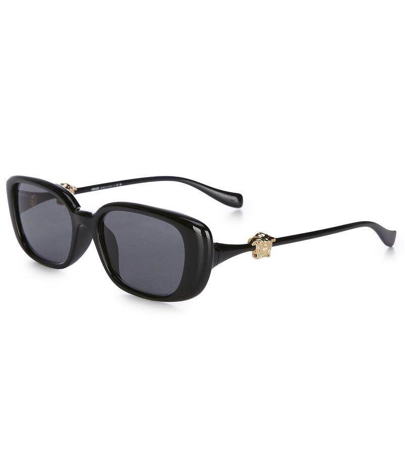 ヴェルサーチ レディース アクセサリー サングラス・アイウェア Versace Women's VE4504D 56mm Rectangle Sunglasses Black/Dark Grey ブラック