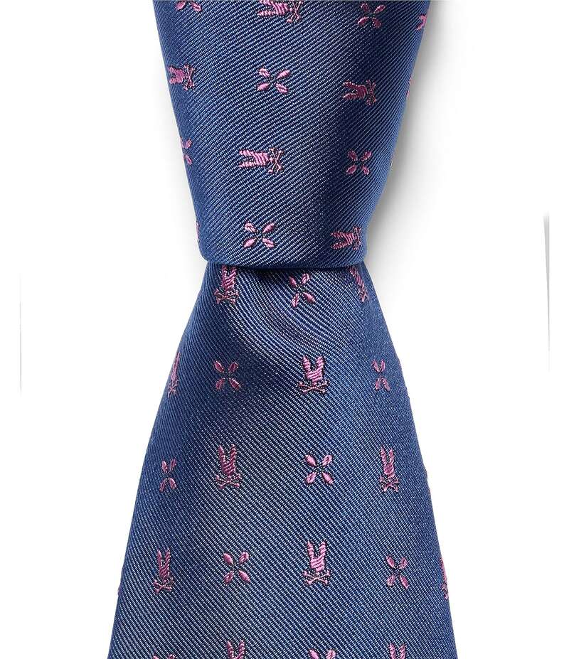サイコバニー メンズ アクセサリー ネクタイ シルク Psycho Bunny Allover Bunny Neat 3 1/4 Silk Tie Blue ブルー