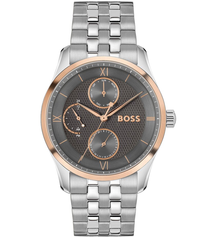 ヒューゴボス レディース 佩び物 ウォッチ プルオーバー Hugo Boss Men\u0027s Principle Master Quartz Chronograph Stainless Steel Bracelet Watch Silver しろがね色