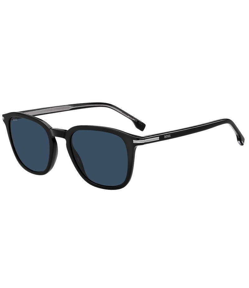 ヒューゴボス レディース アクセサリー サングラス・アイウェア Hugo Boss Men's Boss 1845/S 51mm Round Sunglasses Black/Blue ブラック