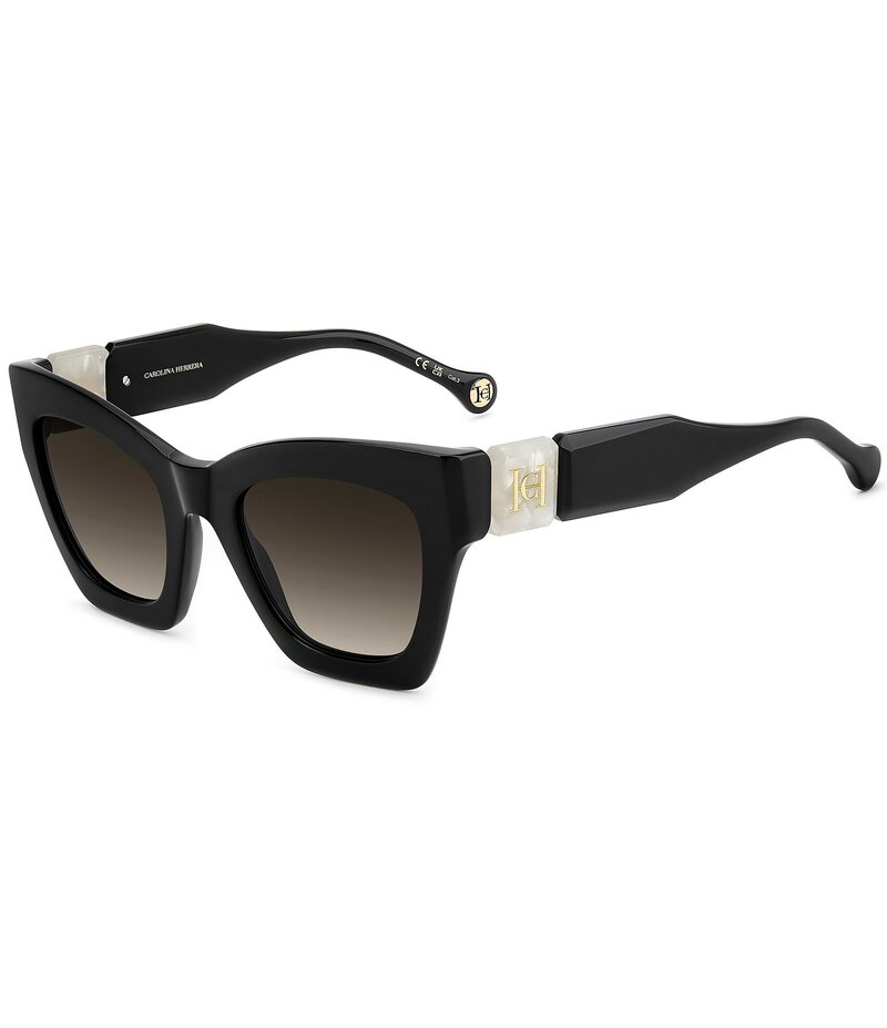 キャロライナヘレラ レディース アクセサリー サングラス・アイウェア Carolina Herrera Women's HER0327/S 52mm Cat Eye Sunglasses Black Marble ブラック