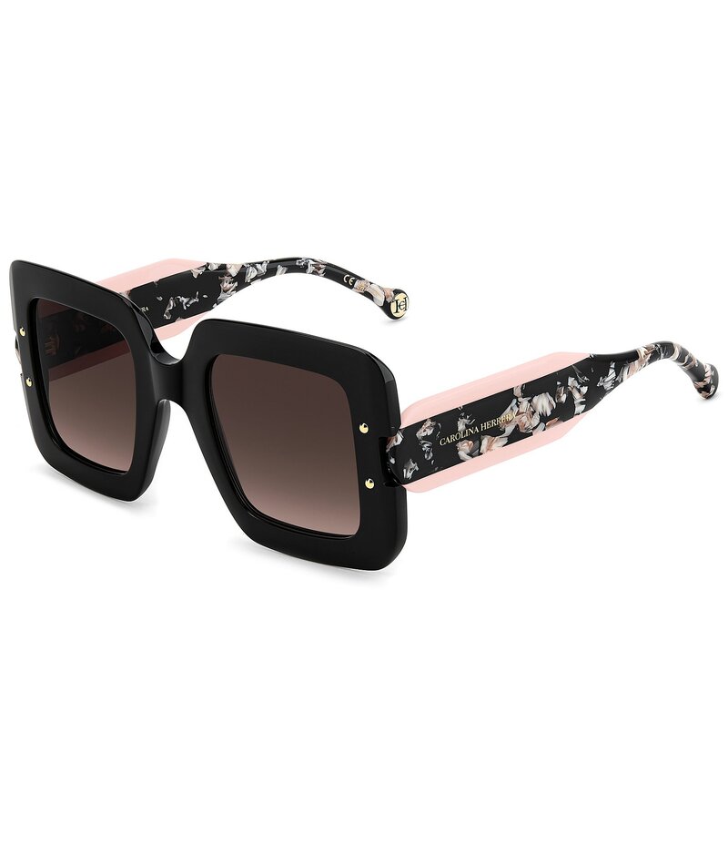 キャロライナヘレラ レディース アクセサリー サングラス・アイウェア Carolina Herrera Women's HER0322/S 50mm Square Sunglasses Black Pink ブラック