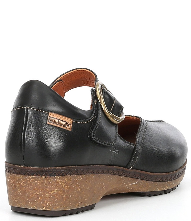 ピコリーノス レディース シューズ パンプス なめし革 Pikolinos Granada Leather Mary Jane Pumps Black 黒いこと