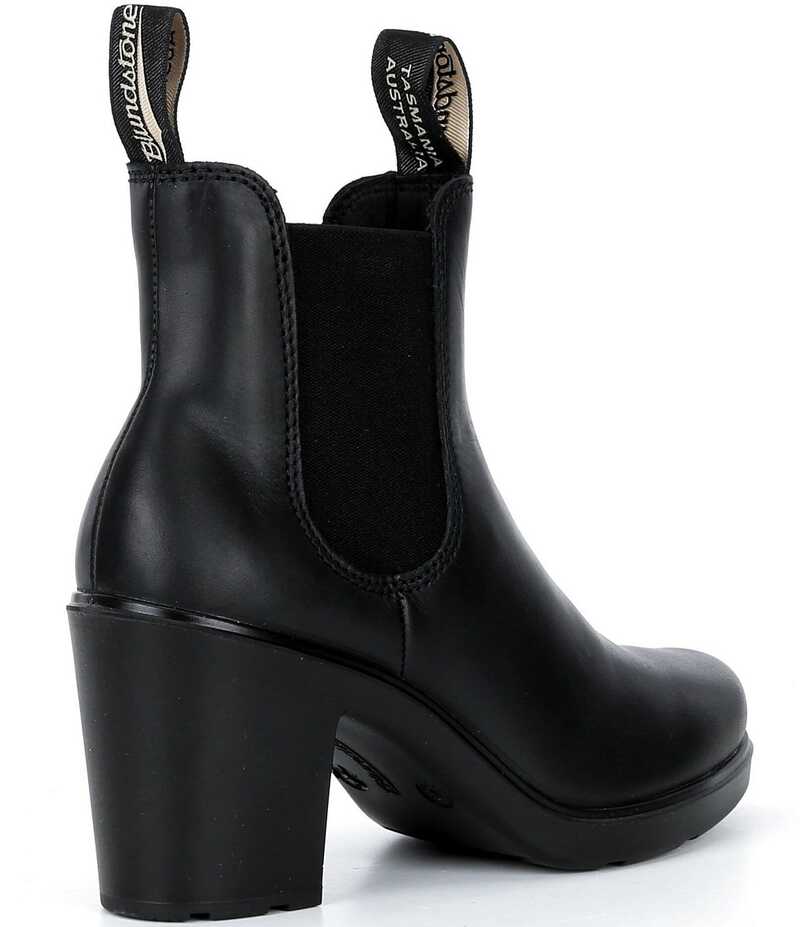 ブランドストーン レディース シューズ ブーツ・レインブーツ レザー ヒール Blundstone Women's Block Heeled Water-Resistant Leather Booties Black ブラック｜ReVida 店