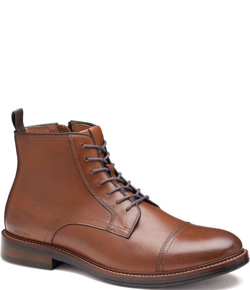 ジョンストンアンドマーフィー メンズ シューズ ブーツ・レインブーツ 旗がしら ブーツ なめし革 Johnston \u0026 Murphy Men\u0027s XC+ Durham Waterproof Leather Cap Toe Boots Cognac