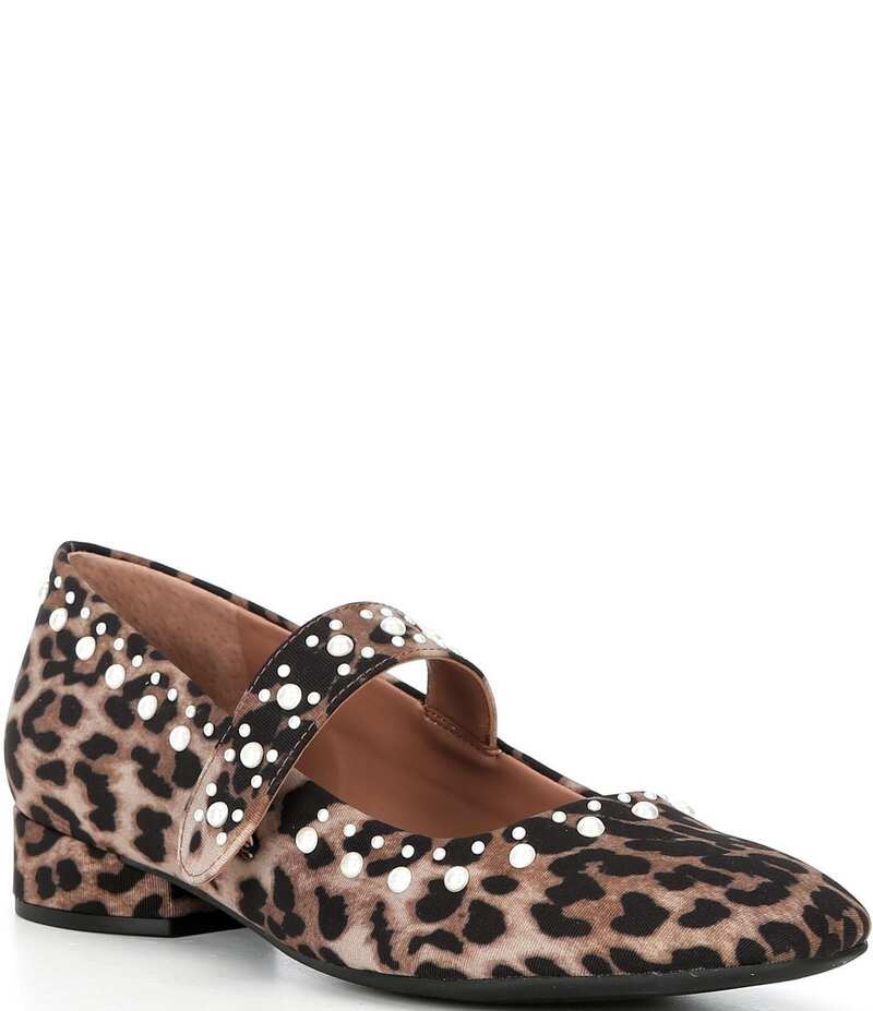 カッパーキー レディース シューズ ヒール プリント Copper Key Pearl Studded Leopard Print Mary Jane Pumps Natural パール