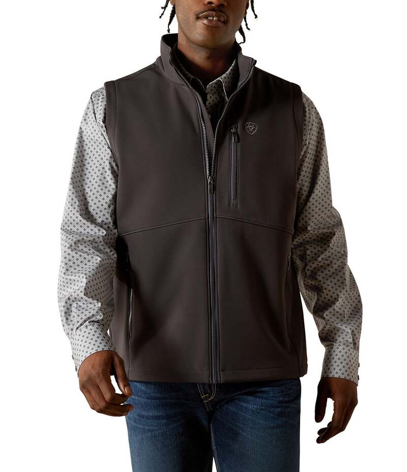 アリアト メンズ アウター ベスト トール ロゴ Ariat Big & Tall Softshell Logo Vest Phantom