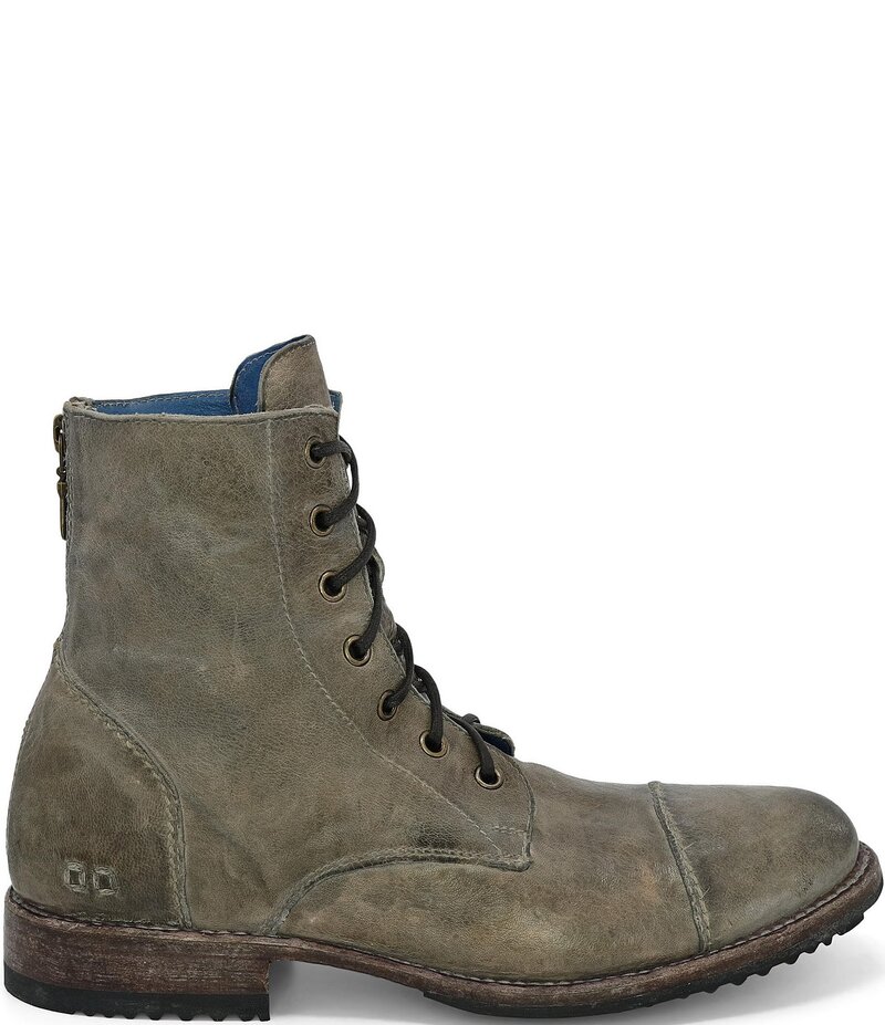 ベッドステュ メンズ シューズ ブーツ・レインブーツ レザー Bed Stu Men's Protege Distressed Leather Back Zip Combat Boots Teak|ReVida 店