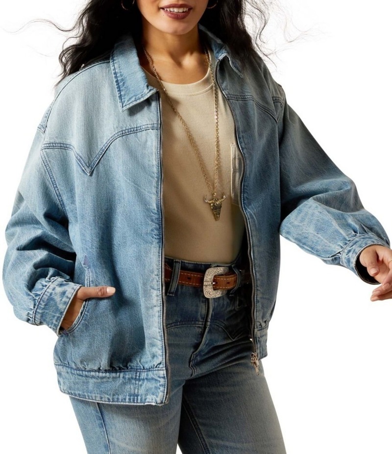 アリアト レディース アウター コート デニム ジャケット Ariat Cheyenne Denim Bomber Jacket Candy デニム