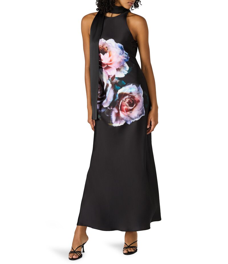 スティーブ マデン レディース トップス ワンピース クルーネック マキシワンピース フラワー柄 マキシ フラワー Steve Madden Christelle Crew Neck Scarf Floral Maxi Dress Rose Frost|ReVida 店