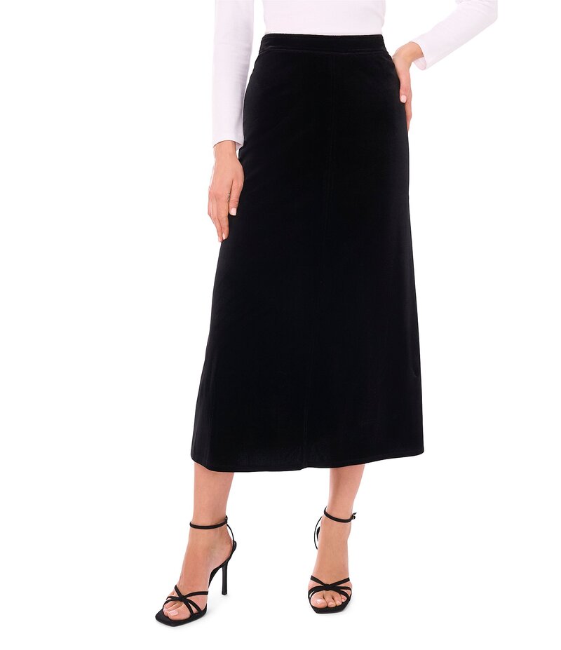 ヴィンスカムート レディース ボトムス スカート A ライン ベルベット マキシ Vince Camuto Velvet Maxi A-Line Skirt Rich Black ブラック