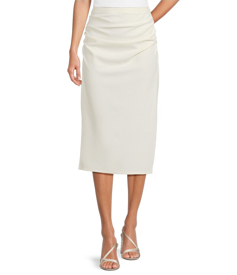 ギブソンアンドラティマー レディース ボトムス スカート ギャザー ミディ ニット Gibson & Latimer Knit Mid Rise Ruched Pencil Midi Skirt Ivory アイボリー 20,286円