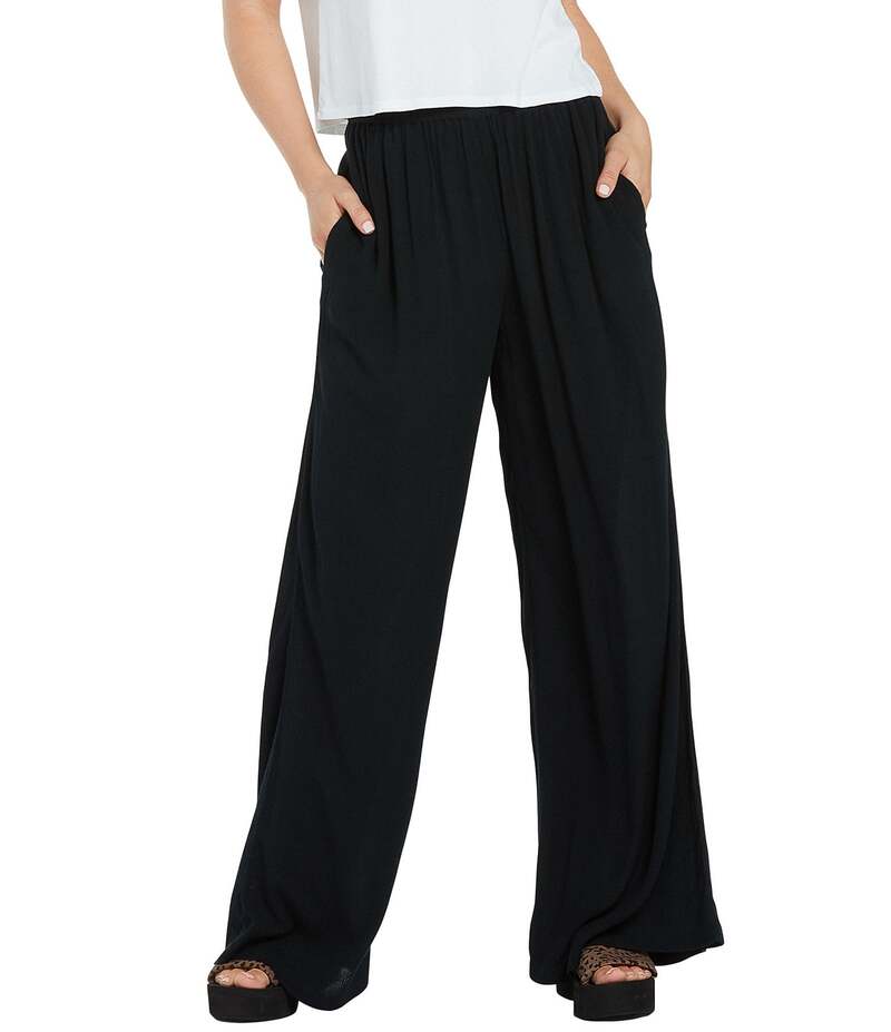 ボルコム レディース ボトムス 心地好いズボン下 ワイドレッグ ズボン下 Volcom Stoneshine Junki Wide Leg Pants Black 黒いこと