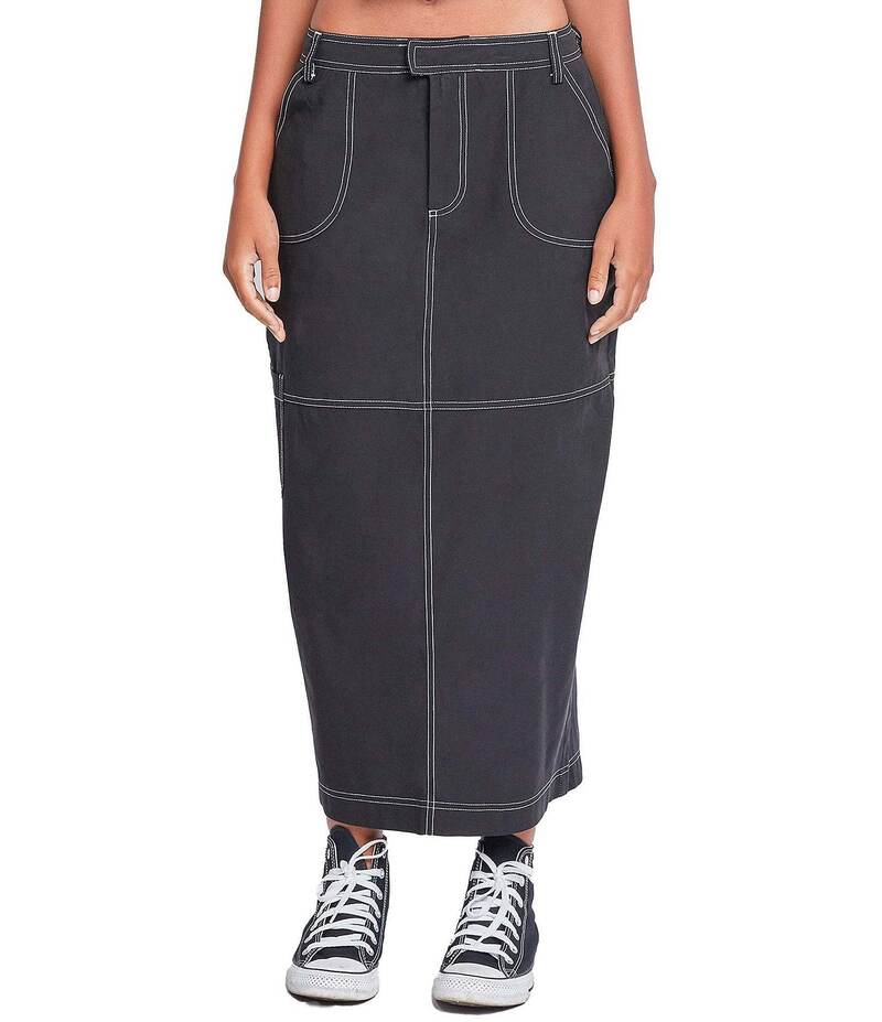 YMI ジーンズ レディース ボトムス スカート マキシ YMI Jeanswear Mid Rise Cargo Maxi Skirt Black ブラック
