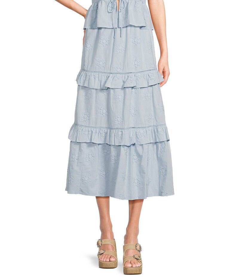 ジービー レディース ボトムス スコート midi スピード競技 GB 3D Lace Coordinating Midi Skirt Sky Blue 青み