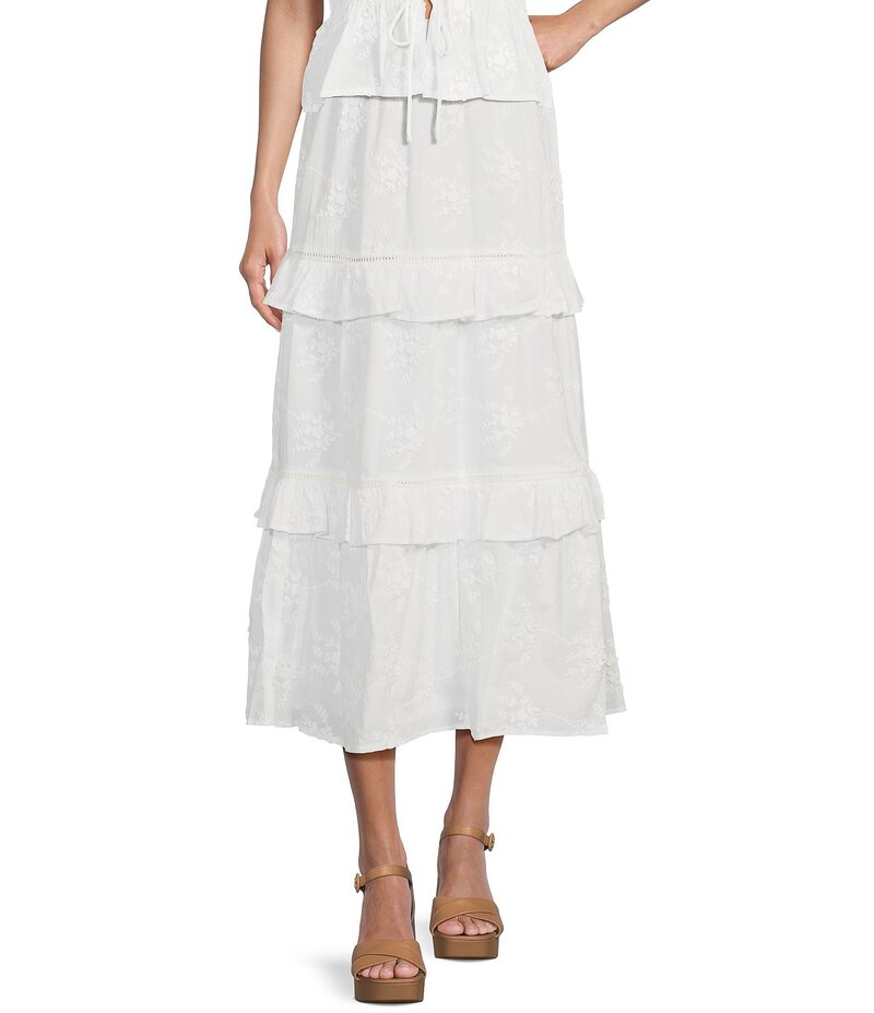 ジービー レディース ボトムス スコート midi スピード競技 GB 3D Lace Coordinating Midi Skirt White 白いこと
