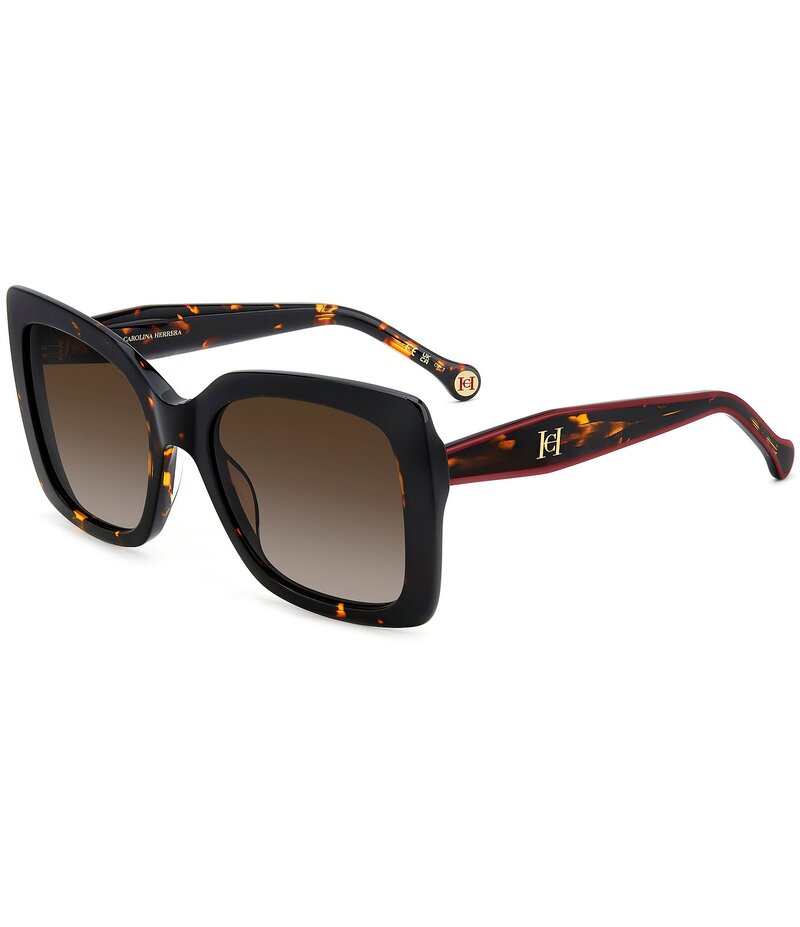 キャロライナヘレラ レディース 付属品 サングラス・アイウェア Carolina Herrera Women\u0027s HER0258 54粍 Square Two Tone Sunglasses Havana