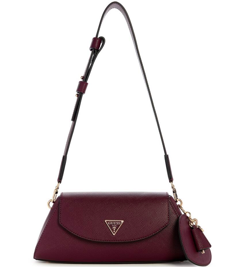 ゲス レディース 御徒面子 ショルダーバッグ Guess Bolena Flap Shoulder Bag Wine ぶどう酒