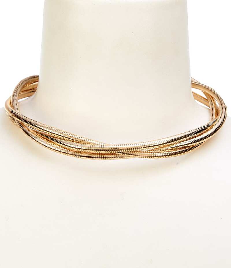 アンナ&アヴァ レディース アクセサリー ネックレス・チョーカー レース Anna & Ava Braided Snake Chain Collar Necklace Gold ゴールド
