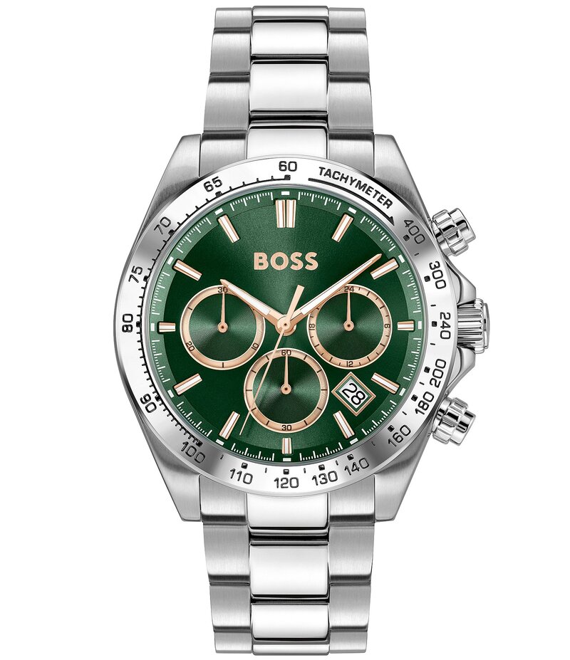 ヒューゴボス レディース アクセサリー 腕時計 Tシャツ Hugo Boss Men's Hero 2.0 Quartz Chronograph Stainless Steel Bracelet Watch Silver シルバー｜ReVida 店