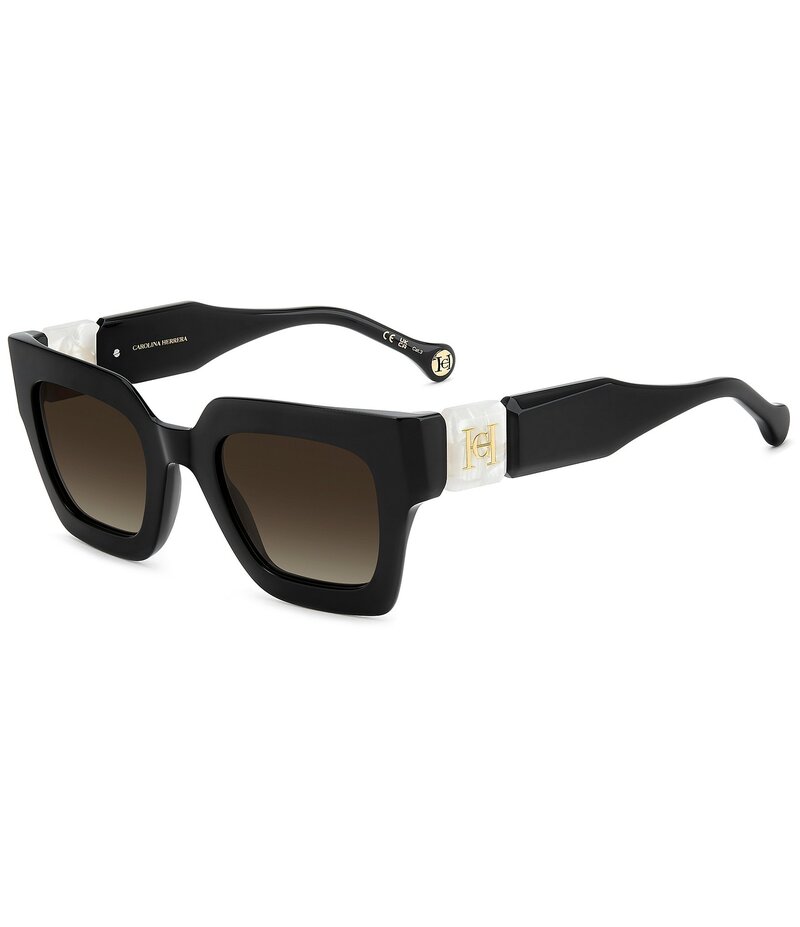 キャロライナヘレラ レディース 付属品 サングラス・アイウェア Carolina Herrera Women\u0027s HER0328/S 49粍 Square Sunglasses Black Marble 黒いこと