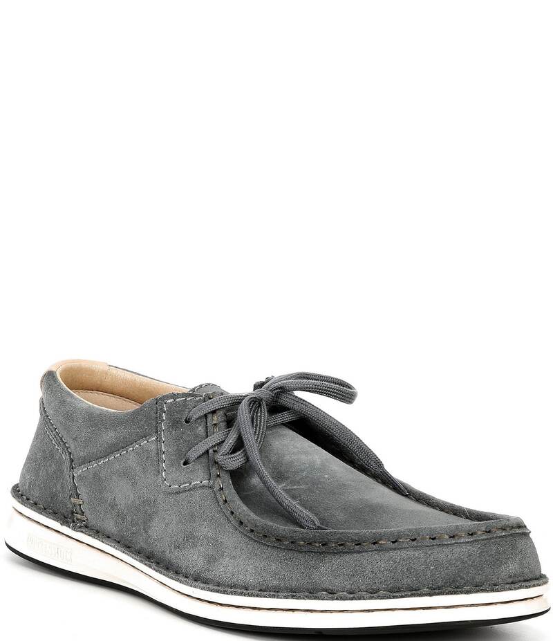 ビルケンシュトック メンズ シューズ お召しものシューズ オックスフォード スエードクロス スピード競技 Birkenstock Men\u0027s Pasadena Suede Lace Up Moc Toe Oxfords Basalt Gray 薄墨色 ビジネスシューズ-メンズ靴-靴