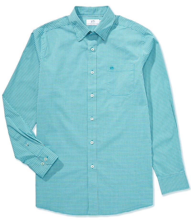 サウザーンタイド メンズ トップス シャツ Southern Tide Performance Stretch Crofton Plaid Long Sleeve Woven Shirt Spruce Shade チェック