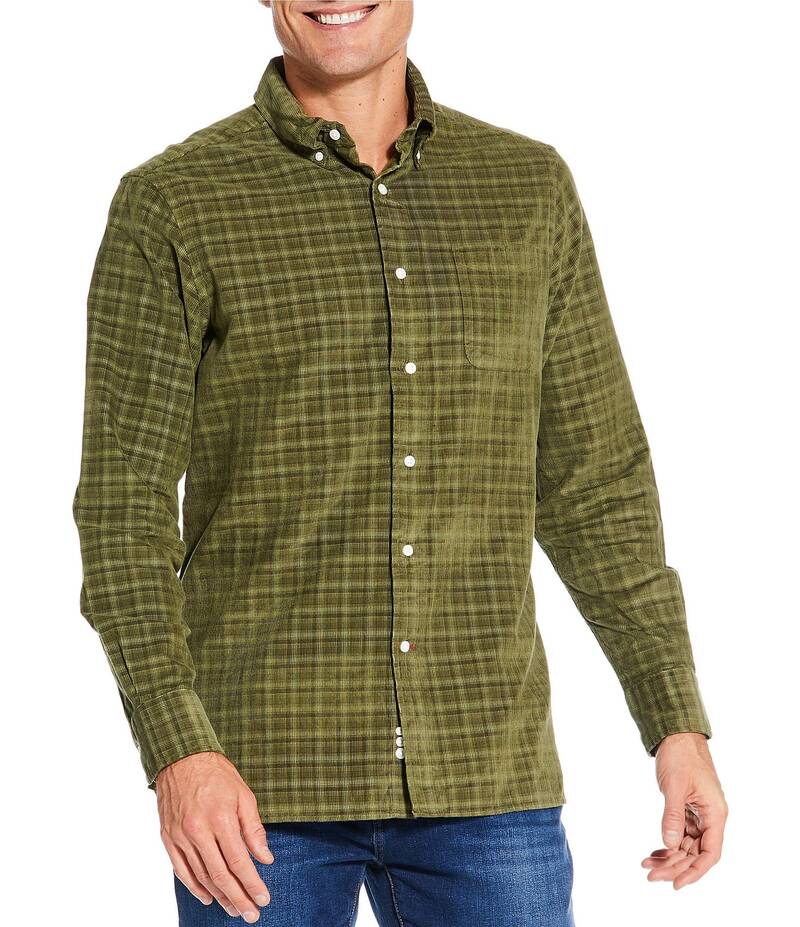 ダニエル クレミュ メンズ トップス シャツ コーデュロイ Cremieux Blue Label Plaid Corduroy Long Sleeve Woven Shirt Four Leaf Clover ブルー
