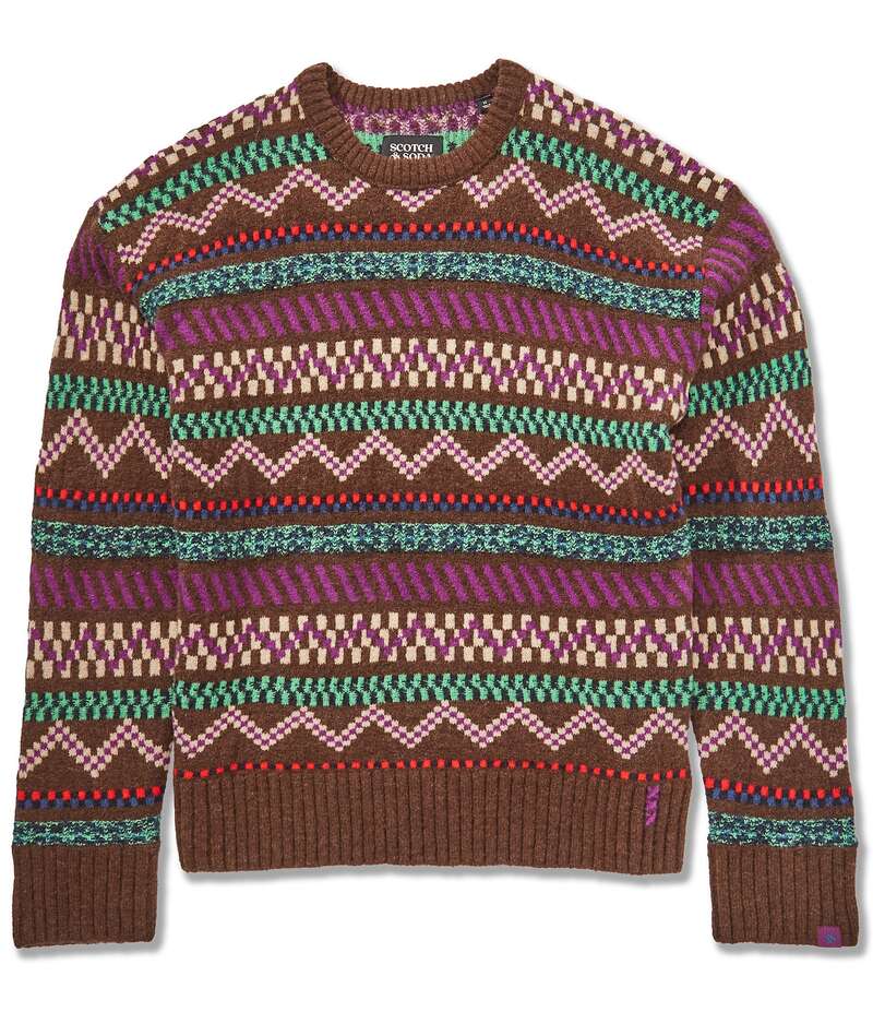 スコッチアンドソーダ メンズ アウター ニット・セーター セーター Scotch & Soda Jacquard Dropped Shoulder Sweater Demitasse Fair Isle 17,140円