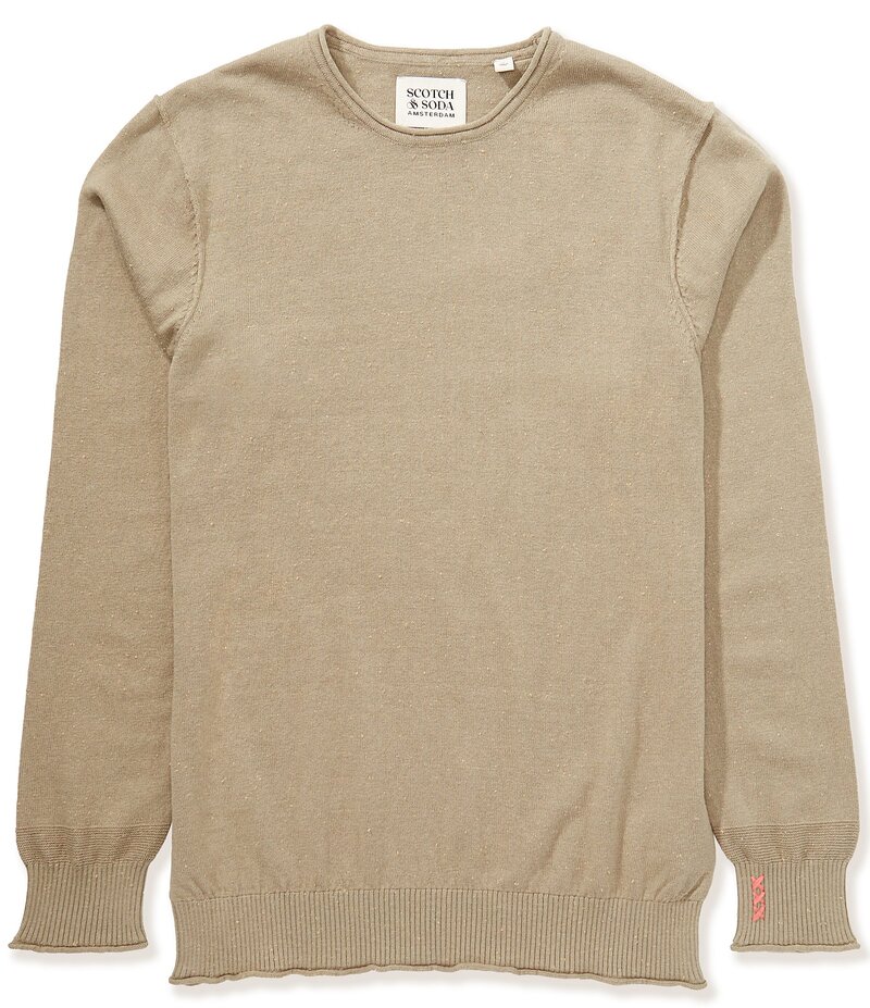 スコッチアンドソーダ メンズ アウター ニット・セーター ウール Scotch & Soda Neps Wool Blend Pullover Plaza Taupe トープ