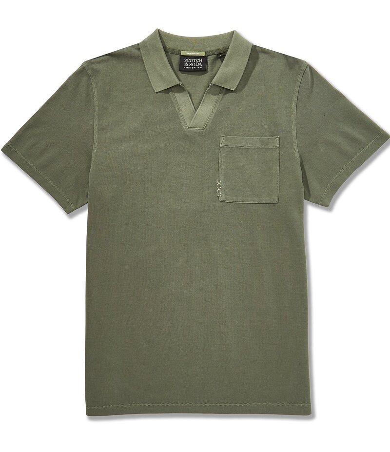 スコッチアンドソーダ メンズ トップス シャツ リラックスフィット ポロシャツ Scotch & Soda Garment-Dyed Pique Relaxed Fit Short Sleeve Polo Shirt Thyme 9,235円