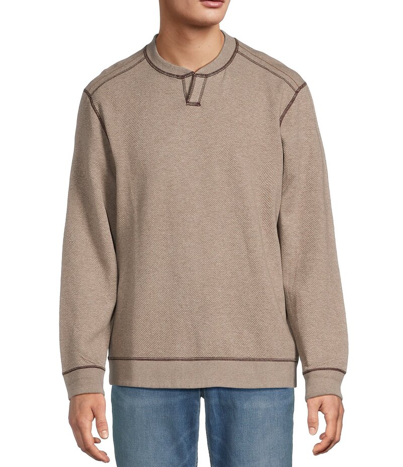 トッミーバハマ メンズ アウター ニット・セーター ダウン Tommy Bahama Double Down Flip Abaco Pullover Medium Khaki カーキ
