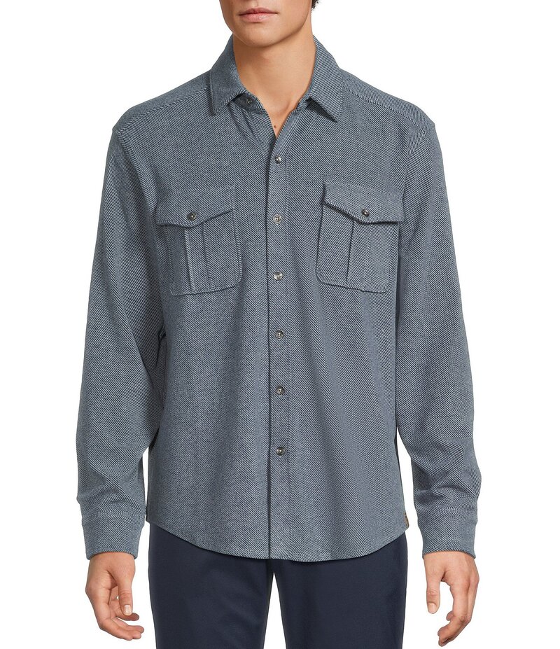 トッミーバハマ メンズ トップス シャツ Tommy Bahama Fireside Coast Long Sleeve Woven Shirt Dress Blues