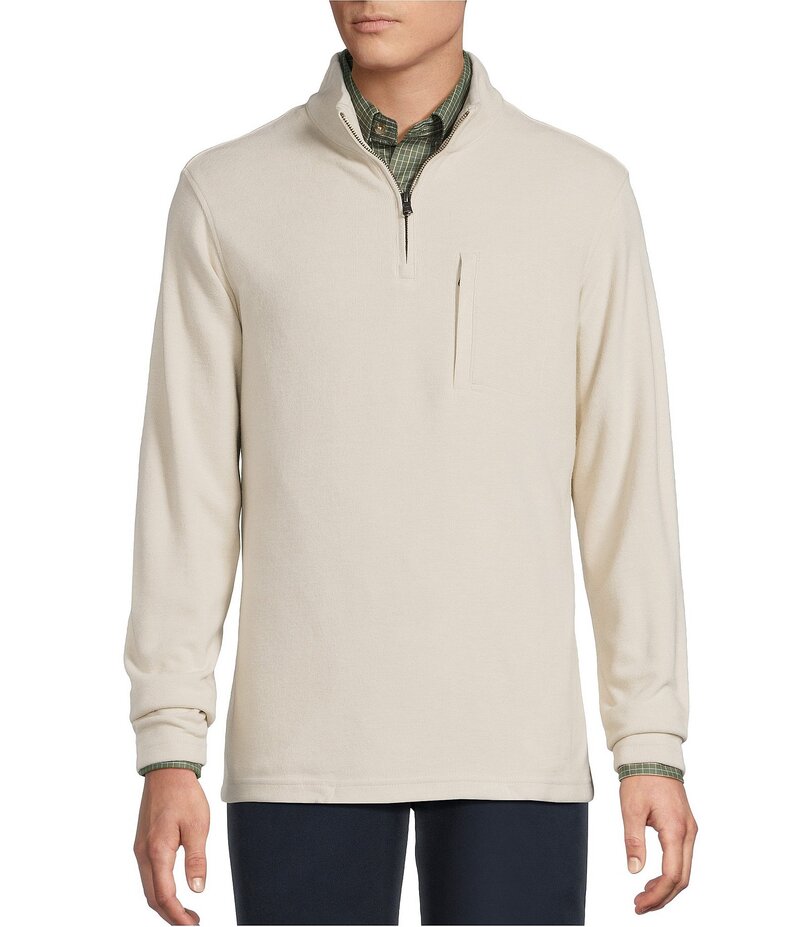 ダニエル クレミュ メンズ アウター ニット・セーター セーター フリース Cremieux Blue Label Sweater Fleece Quarter-Zip Pullover Oatmeal オートミール