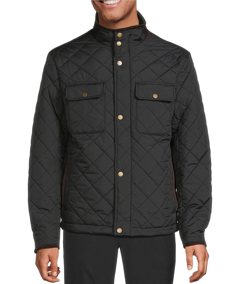 ラウンドトゥリーアンドヨーク メンズ アウター ジャケット・ブルゾン キルティング トール ジャケット Roundtree & Yorke Big & Tall The Quilted Heritage Jacket Black ブラック