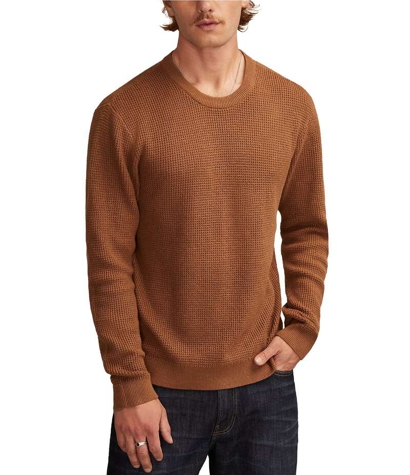 ラッキーブランド メンズ アウター ニット・セーター セーター ニット Lucky Brand Waffle Knit Long Sleeve Sweater Caviar