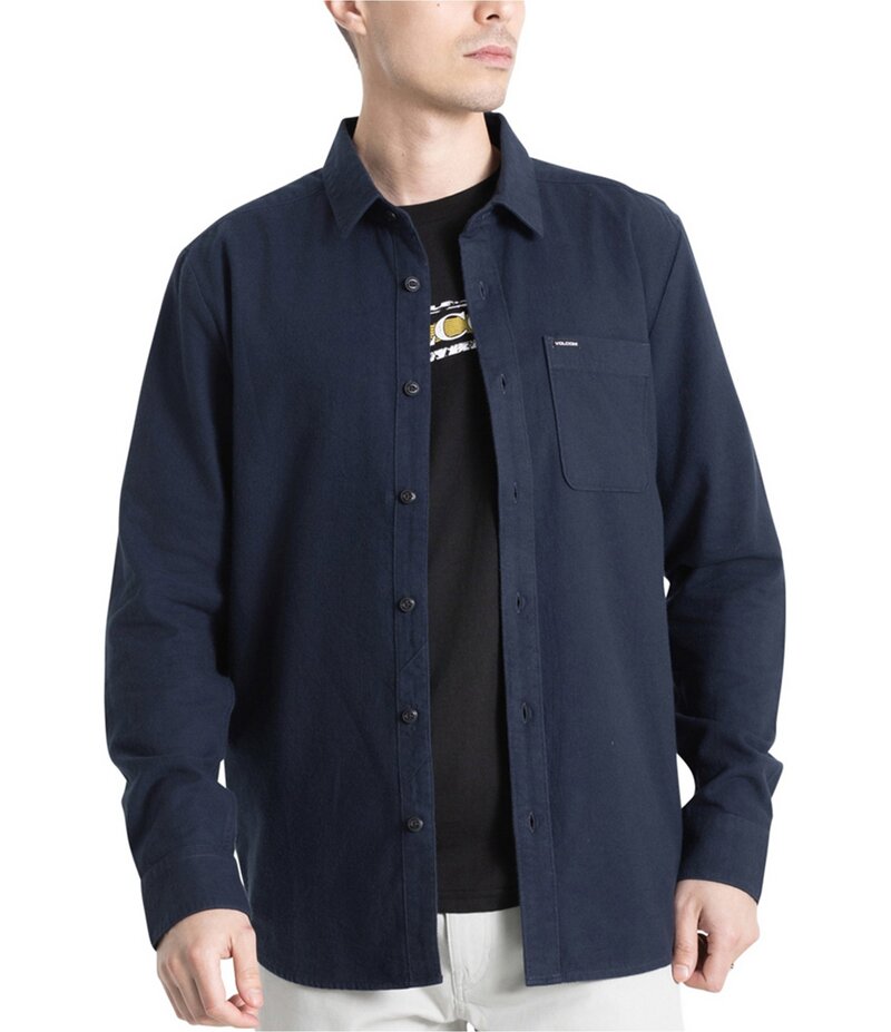 ボルコム メンズ トップス シャツ ボタンダウン ダウン Volcom Caden Solid Button Down Shirt Navy ネイビー