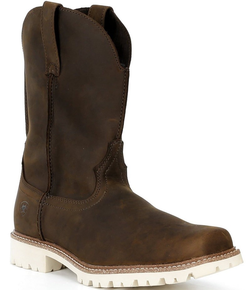 アリアト メンズ シューズ ブーツ・レインブーツ なめし革 Ariat Men\u0027s Stoney Creek Distressed Leather Western Boots Dark Wheat