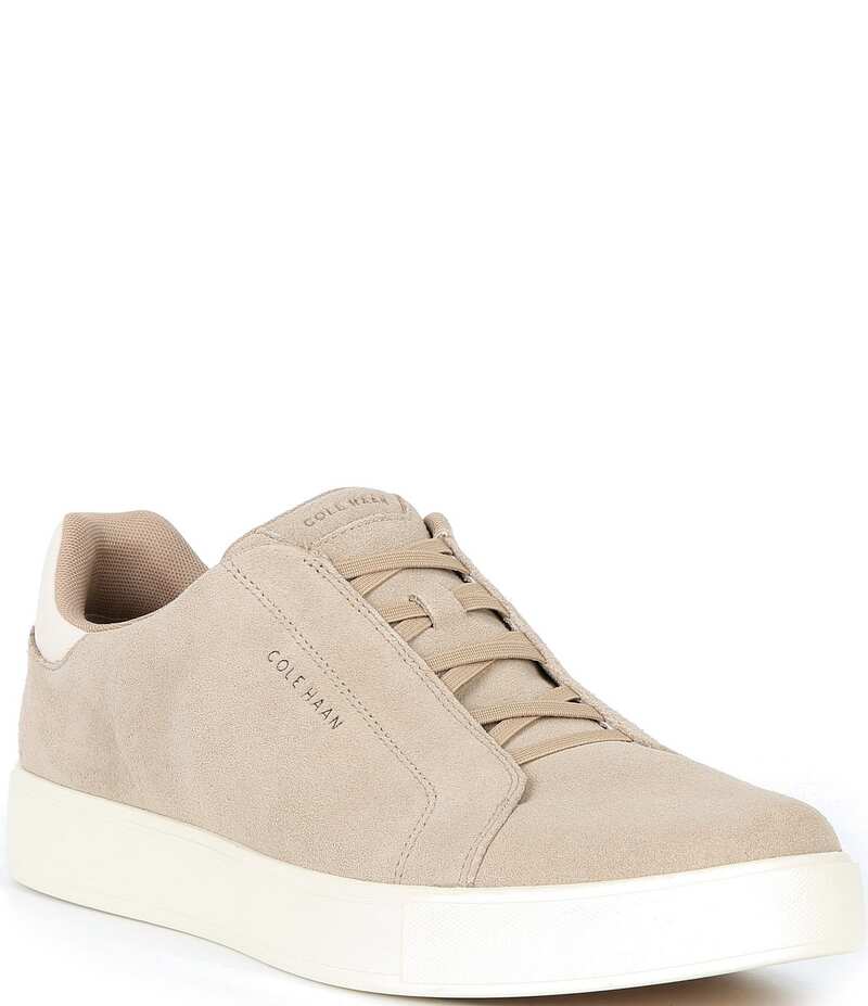 コールハーン メンズ シューズ スリッポン・ローファー スニーカー スエード Cole Haan Men's GrandPro Luxe Suede Slip On Sneakers Birch Beige/Ivory アイボリー