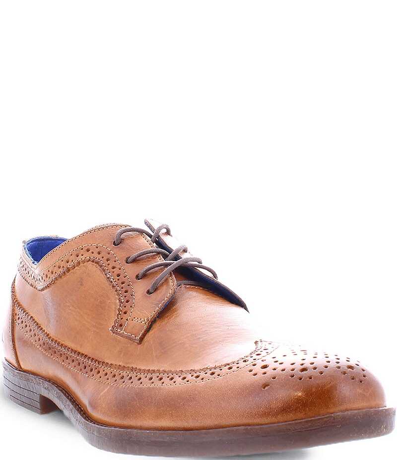 ベッドステュ メンズ シューズ ドレスシューズ ウィングチップ オックスフォード ダービー レザー Bed Stu Men's Sandro II Leather Wingtip Derby Oxfords Tan タン