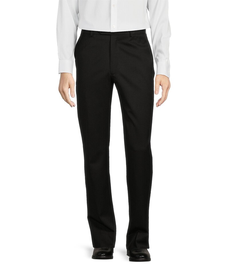 ハート シャフナー マルクス メンズ ボトムス カジュアルパンツ パンツ Hart Schaffner Marx New York Modern Fit Black Pre-Tailored Flat Front Super Stretch Solid Dress Pants Black ブラック