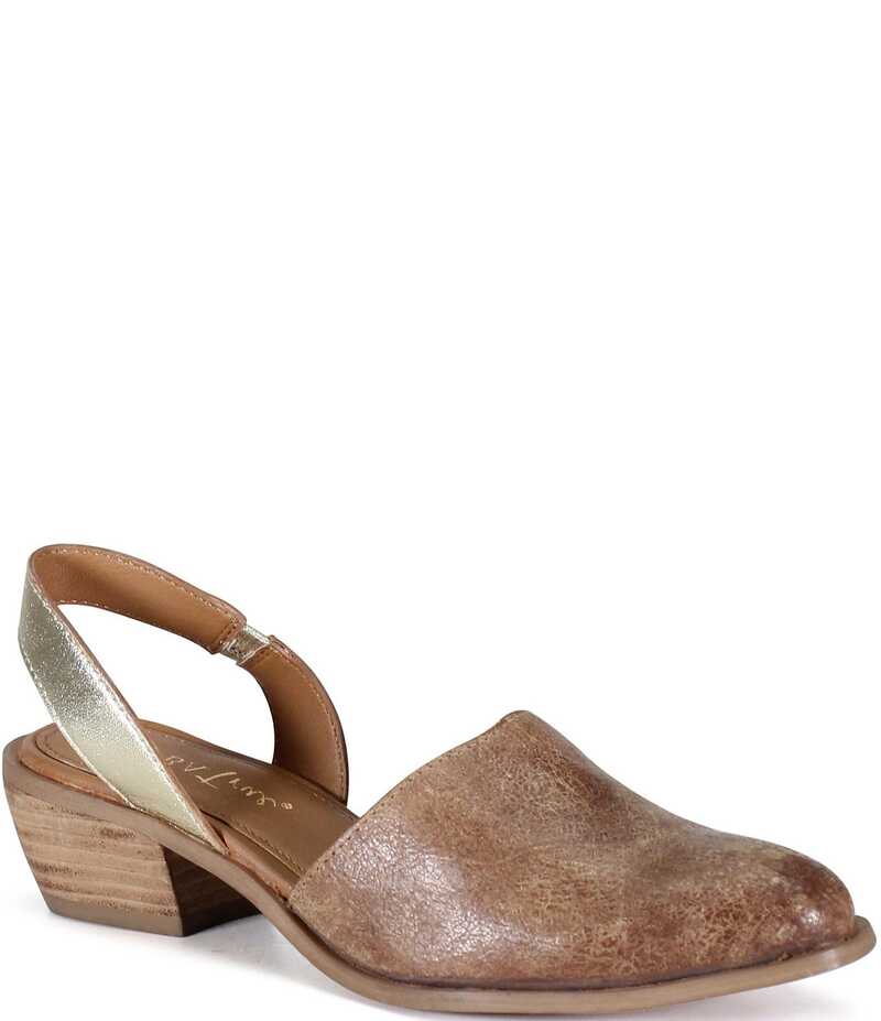 ディバトゥルー レディース シューズ 踵 なめし革 Diba True Pri Ority Leather Slingback Pumps Tan/Gold タン