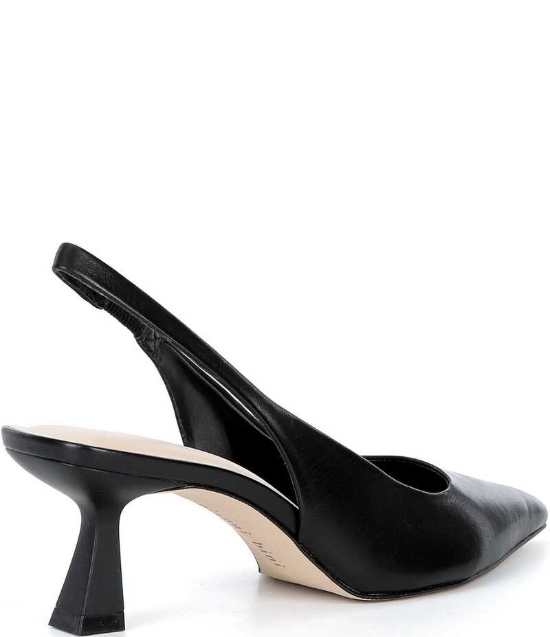 ジャンビニ レディース シューズ ヒール レザー Gianni Bini Wandah Leather Slingback Pumps Black ブラック｜ReVida 店