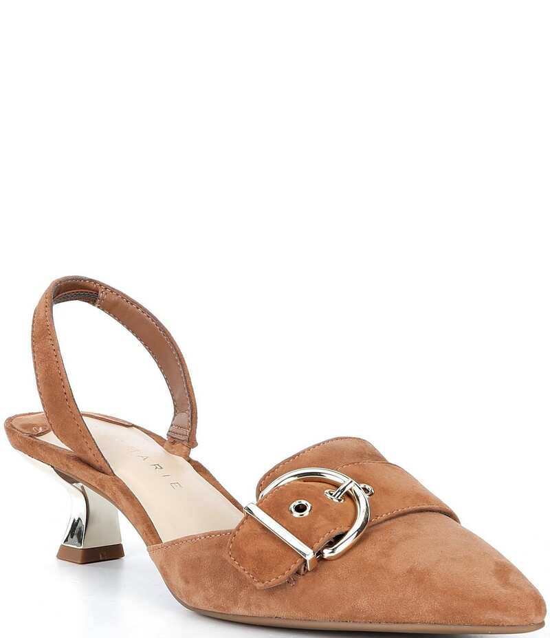 アレックスマリー レディース シューズ 踵 スエードクロス Alex Marie Zell Suede Buckle Ornament Slingback Pumps Ibiza Nude