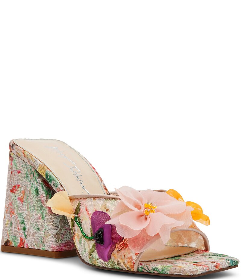 ベッツィジョンソン レディース シューズ サンダル フラワー柄 レース フラワー Blue by Betsey Johnson Heath Lace Floral Ornamented Dress Slide Sandals Nude/Multi マルチカラー