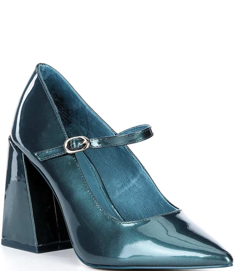 セシリア ニューヨーク レディース シューズ ヒール レザー Cecelia New York Mislead Patent Leather Mary Jane High Heel Pumps Teal ティール